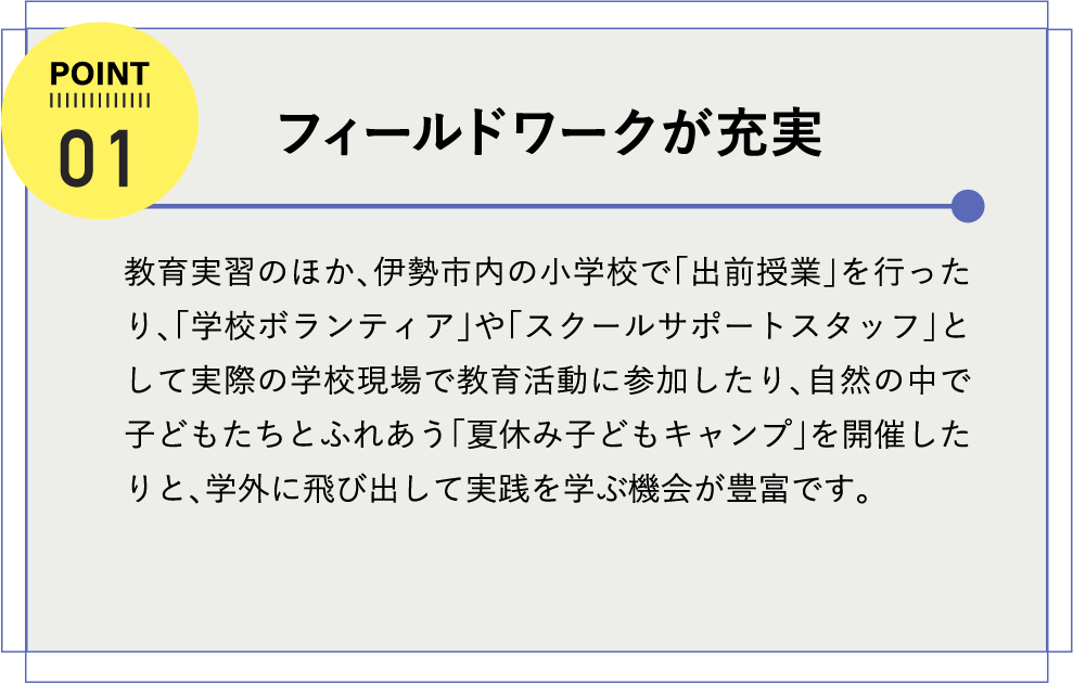 フィールドワークが充実